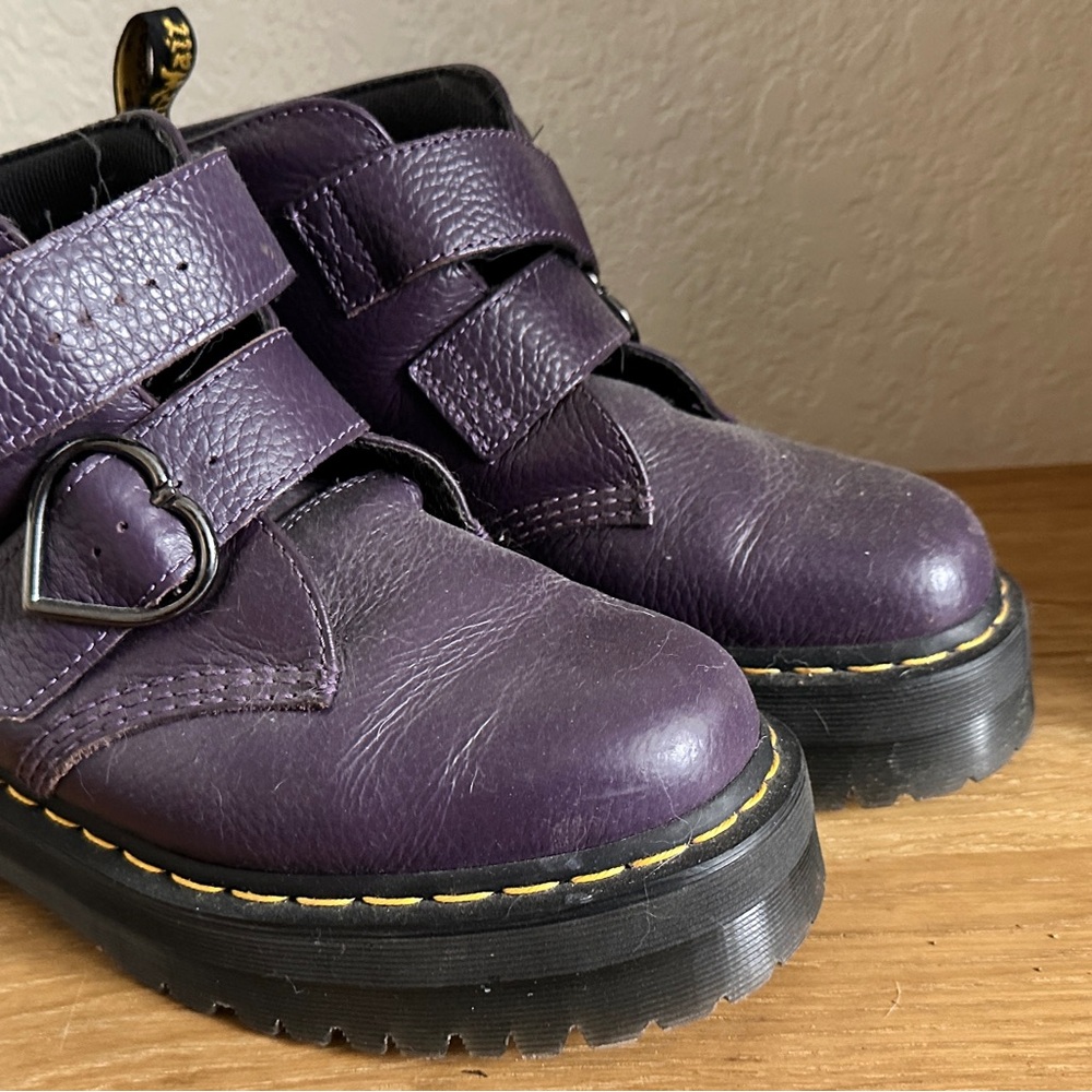 Dr. Martens Purple Combat Boots with Heart Detail